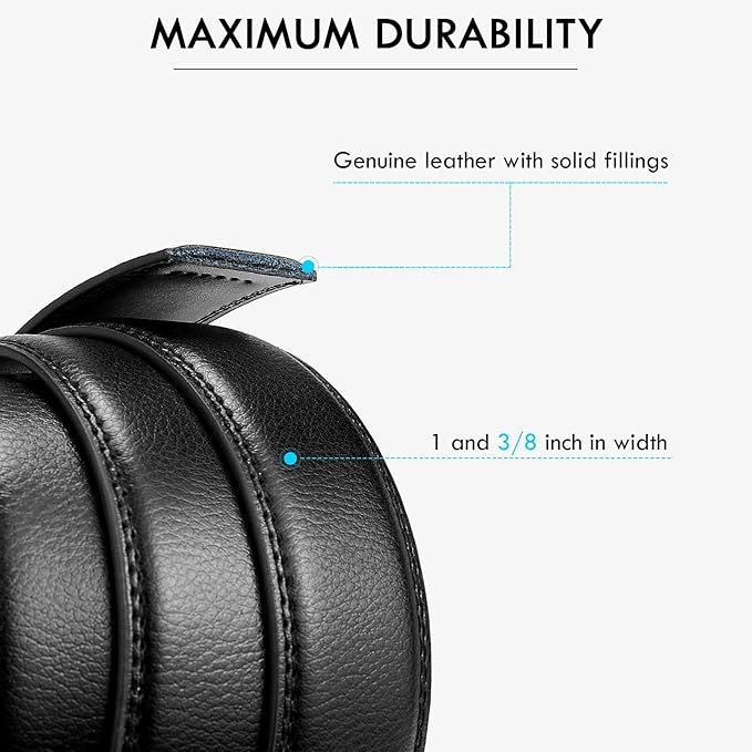 BOSTANTEN Mens Belt Leather Ratchet Belt For Men Dress and Casual with Adjustable Buckle, Trim to Fit