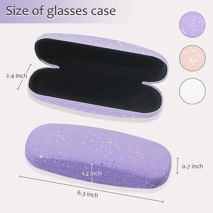 HSYMQ 3PCS Glasses Case, Eyeglasses Case Hard Shell, Reading Hard Glasses Cases for Women Men