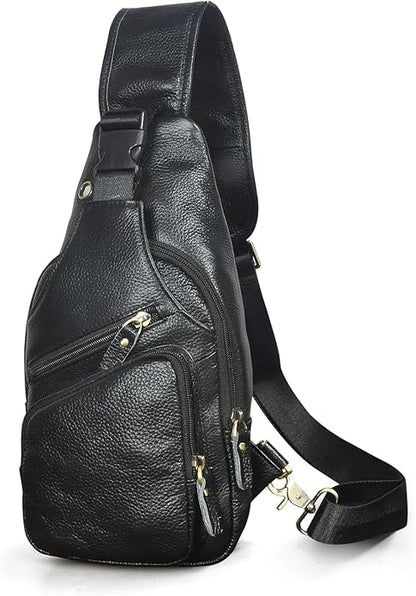 Le'aokuu Men Fashion Casual Tea Designer Travel Hiking Crossbody Chest Sling Bag Rig One Shoulder Strap Bag Men Leather 8015 | Fashion, Casual, Tea, Designer, Travel, Hiking