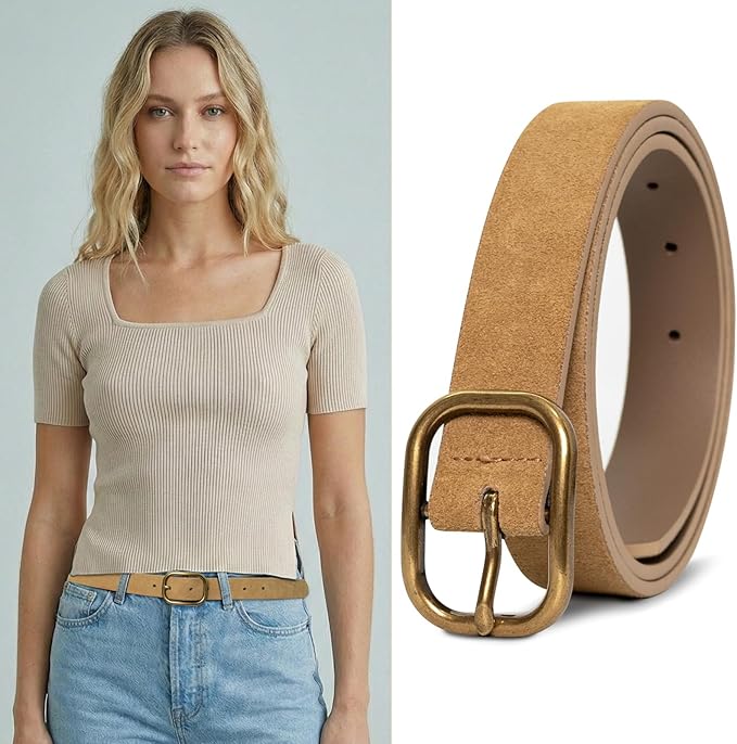 MJNUONE Leopard Print Belt for Women Leather Waist Belts Classic Needle Buckle Animal Printed forJeans dress Party Outfits
