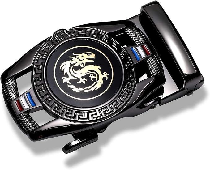 Dubulle Designer Mens Belts, Sliding Automatic Buckle Ratchet Dress Belt TOP Genuine Leather Strap Gifts