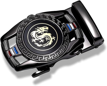 Dubulle Designer Mens Belts, Sliding Automatic Buckle Ratchet Dress Belt TOP Genuine Leather Strap Gifts