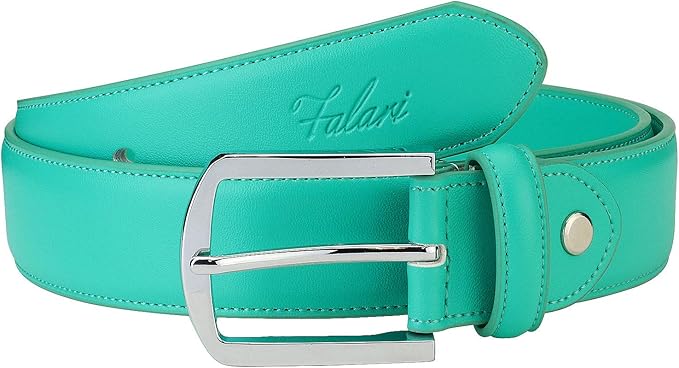 Falari Men Genuine Leather Casual Dress Belt With Single Prong Buckle, Classic Style Belt