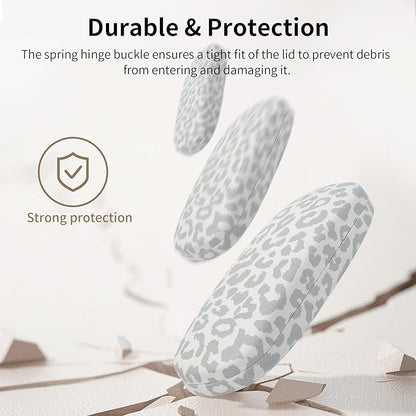 Glasses Case Hard Shell, Leather Protective Case for Sunglasses with Cleaning Cloth, Cute Eyeglass Cases for Women