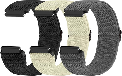 Compatible with 16mm 18mm 19mm 20mm 22mm 24mm Watch Bands Quick Release Replacement Wristband,Adjustable Stretchy Nylon Solo Loop Straps Fabric Braided Sport Elastic Bands for Men Women