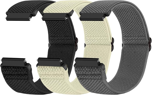 Compatible with 16mm 18mm 19mm 20mm 22mm 24mm Watch Bands Quick Release Replacement Wristband,Adjustable Stretchy Nylon Solo Loop Straps Fabric Braided Sport Elastic Bands for Men Women