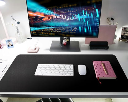 Bloss Black Desk Mat, Leather Desk Pad, Desk Matt for Desktop, Waterproof Desk Pad Mat, Computer Mat for Office Work/Home/Decor/Desk Protector/Cover(31.5 x 15.7 Inches)