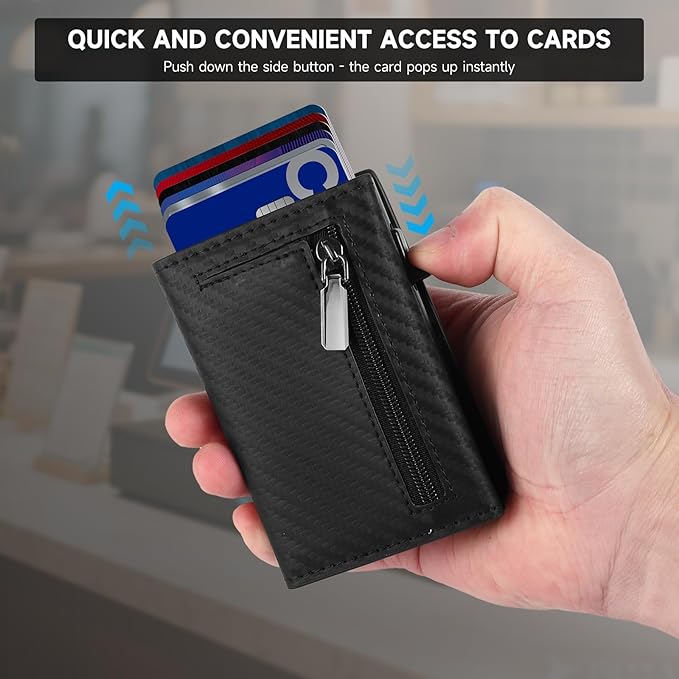 Slim Wallet for Men,Trifold Wallets for Men Holds 10 Cards,10 Bills,ID Window | Ridge wallets for men,Minimalist Pop Up Wallet for Men-RFID Blocking Mens Trifold Wallet(Men's Gifts)