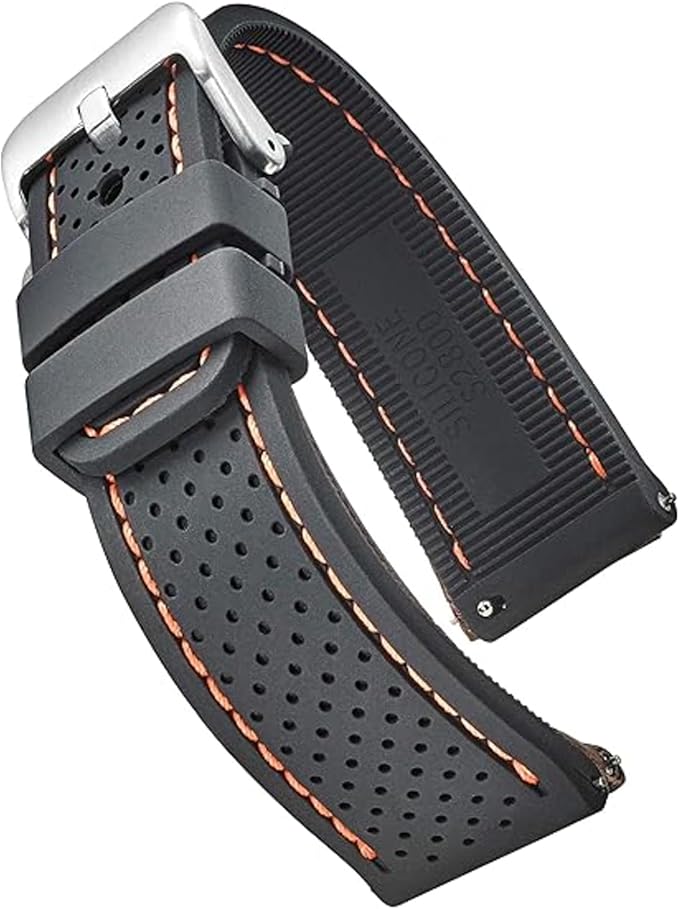 ALPINE Sporty Premium Soft Silicone Adjustable Watch Band - Replacement Rubber Watch Bands for Women & Men - Waterproof Quick Release Watch Straps - Compatible with Regular & Smart Watch Bands