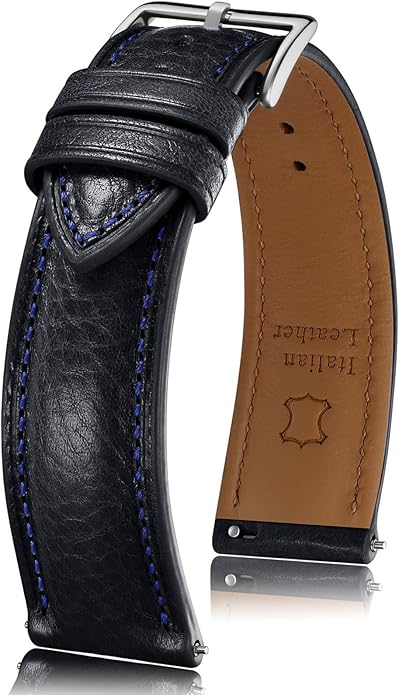 Getalia Italian leather Watch Band Tuscany Natural Vegetable-Tanned Full Grain Leather,14mm 16mm 18mm 19mm 20mm 21mm 22mm Quick Release Replacement Watch Straps for Men and Women Thick and Soft
