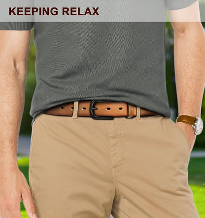 BULLIANT Men Belt Multi Pack,Leather Belt For Gift Men Golf Dress Casual Jean 7Holes 1 3/8"