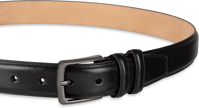 Haggar mens Leather Dress Belt for Suits and Pants - Classic, Formal, Business, Work