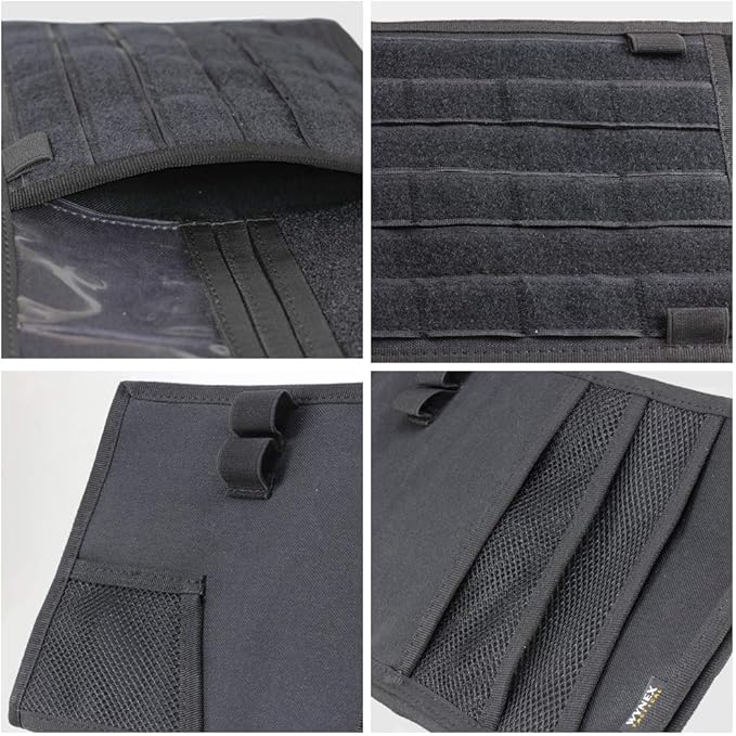 WYNEX Car Sun Visor Organizer with Double-Sided Folding MOLLE Panel, Auto Sun Visor Storage for Essentials & Tactical Gear, Compatible with Cars, Pickup, Trucks, Vans, SUVs
