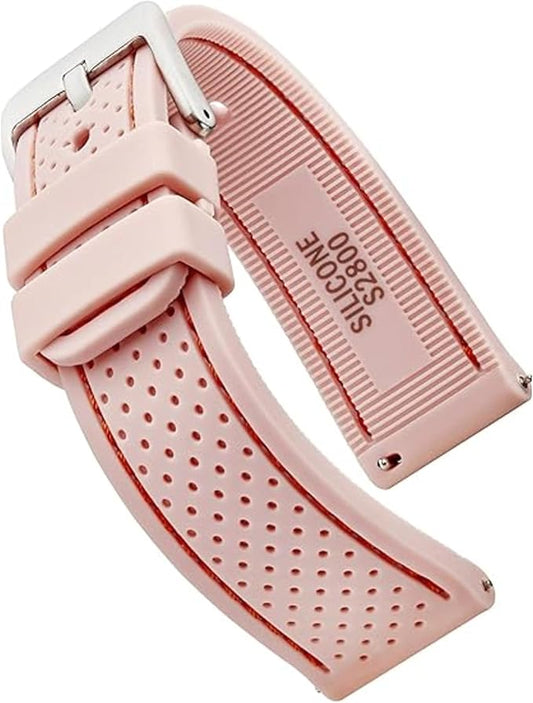 ALPINE Sporty Premium Soft Silicone Adjustable Watch Band - Replacement Rubber Watch Bands for Women & Men - Waterproof Quick Release Watch Straps - Compatible with Regular & Smart Watch Bands