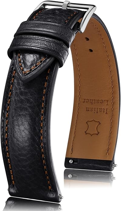 Getalia Italian leather Watch Band Tuscany Natural Vegetable-Tanned Full Grain Leather,14mm 16mm 18mm 19mm 20mm 21mm 22mm Quick Release Replacement Watch Straps for Men and Women Thick and Soft