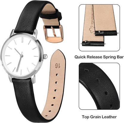 ANNEFIT Watch Bands for Men Women, Top Grain Leather Watch Strap with Quick Release, Band Width 12mm 13mm 14mm 16mm 18mm 20mm 22mm