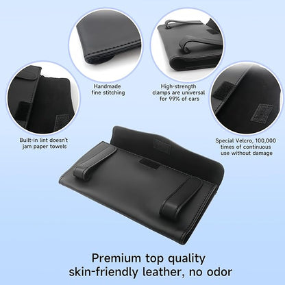 Car Tissue Holder for Smooth Dispensing, Includes Lotion Facial Tissues, Secure Mount Napkin Organizer for Vehicles, Universal Compatibility with Standard Refills, Slim Design for Easy Access