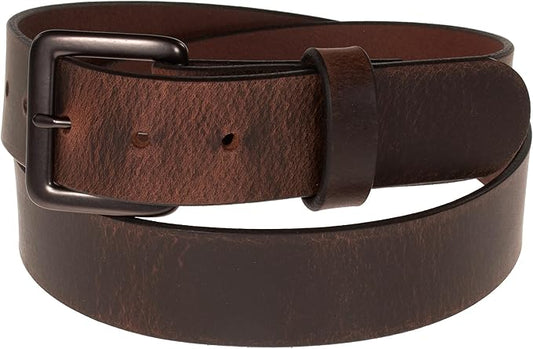 Men's Leather Belt, Made in USA, Full-Grain Leather, Casual Everyday Wear Belts, Amish Handmade 1.5" Width