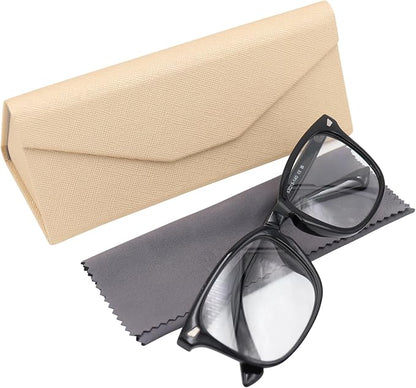 Real Sic Glasses Case for Men and Women - Magnetic Folding Hard Shell Sunglass Holder - Inspired by Solid Color