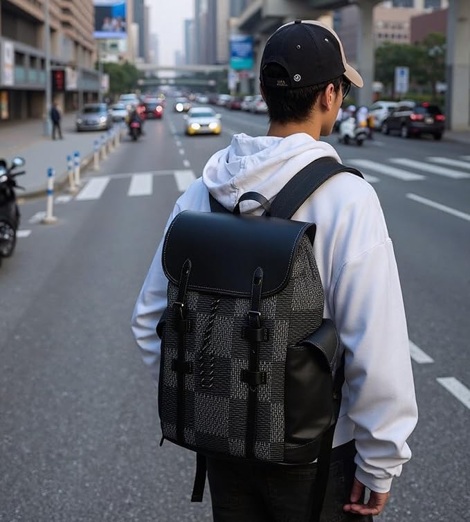 KingTo Laptop Backpack for Men Luxury Anti-Theft Travel Backpack Casual Business Waterproofing Computer Bag (B-Gray)