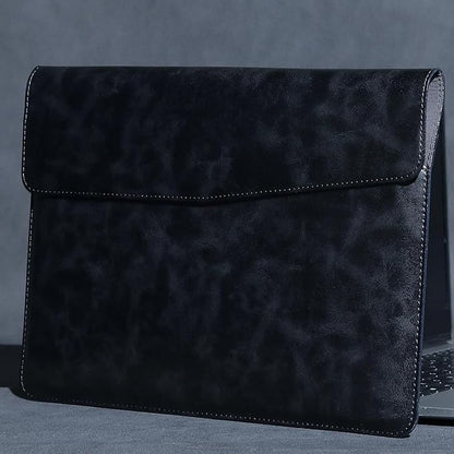 13 Inch Leather Laptop Sleeve Compatible with MacBook Neo 13" 2026 & MacBook Air/Pro 13" (M5/M4/M3/M2/M1, 2025-2018), Magnetic Buckle Closure Protective Case Cover,Black