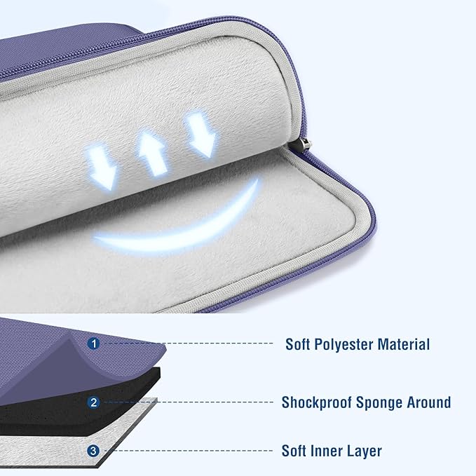 MOSISO Laptop Case 15 inch, 15 inch Laptop Sleeve Compatible with MacBook Air M5 A3448 M4 A3241 M3 A3114 M2 A2941 2026-2023, Dell XPS, Polyester Vertical Computer Sleeve Bag with Pocket, Lavender Gray