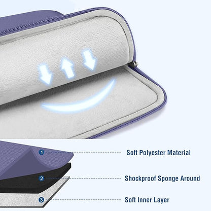 MOSISO Laptop Case 15 inch, 15 inch Laptop Sleeve Compatible with MacBook Air M5 A3448 M4 A3241 M3 A3114 M2 A2941 2026-2023, Dell XPS, Polyester Vertical Computer Sleeve Bag with Pocket, Lavender Gray