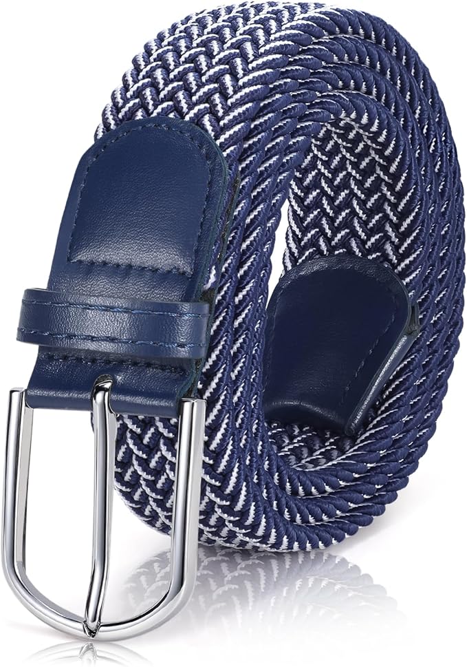 XZQTIVE Braided Belt Stretch Belt for Men and Women Multicolored Woven Golf Belt Elastic Jean Belts