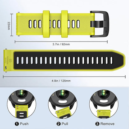 ISABAKE 22mm Watch Band for Gamrin Forerunner 265/Forerunner 255/Vivoactive 4 45mm/Venu 2/Venu 3, Silicone Quick Release Replacement Wristband