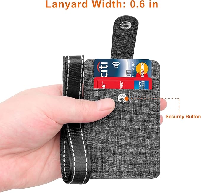 Life-Mate Badge Holder - Leather ID Card Holder Wallet Case with 3 Cards Slot and Neck Lanyard/Strap. Additional Retractable Badge Reel with Belt Clip (Black, Linen Finish)