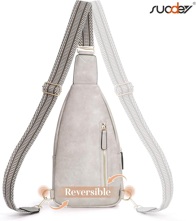 SUOSDEY Sling Bags for Women - Crossbody Leather Sling Backpack Chest Shoulder Bags for Casual Traveling Hiking Cycling