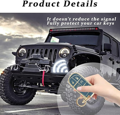 for Jeep Key Fob Cover Keychain Soft Full Protection Key Case Shell, Car Accessories for Man,Girls, Women, Compatible with Jeep Smart Key 3 4 5 Buttons Protector(Blue)