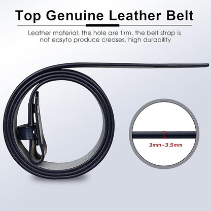 HJones Western Belts for Men without Buckle,Cowboy Belt Buckles for Men,1.5" Wide Genuine Leather Belt No Buckle
