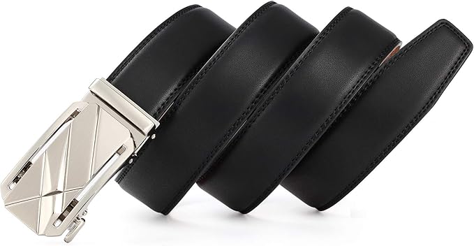 Lingli Men's Belt,Ratchet Dress Belt with Automatic Buckle Brown/Black-Trim to Fit-35mm wide