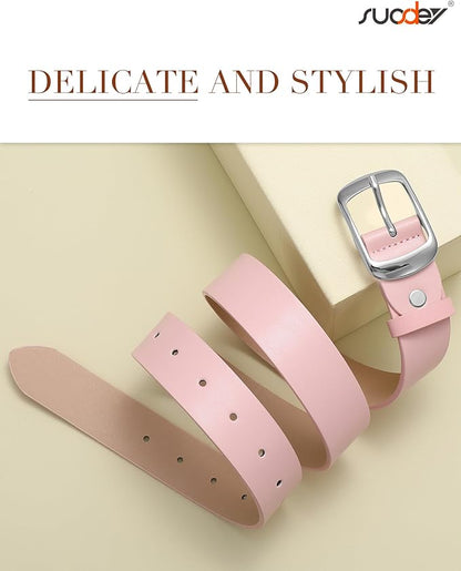 SUOSDEY Women Belts For Jeans Dresses Pants Ladies Leather Waist Belt with Elegant Buckle, Width 1.3"
