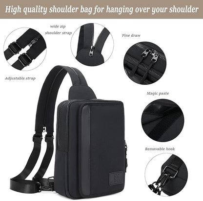 MYHOZEE Sling Bag Crossbody Backpack Purse - 2 in 1 Nylon Cross Body Bag Diaper with Wipes Pouch, Water Bottle Pocket