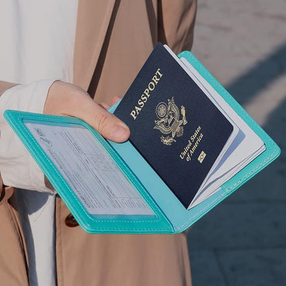 TIGARI Passport Holder for Travel Women Men, Valentines Day Gifts PU Leather Wallet Cover Case Sleeve, Waterproof Protected Document Organizer, Vacation Plane Cruise Travel Essentials