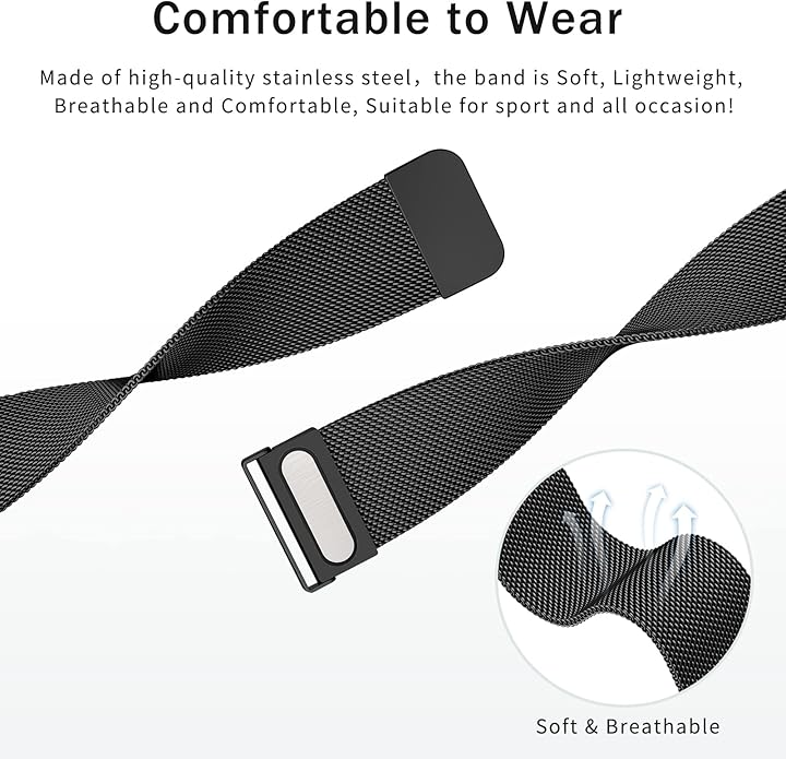 Meliya Metal Watch Bands, 20mm 22mm Quick Release Watch Strap, Stainless Steel Mesh Replacement band for Women Men