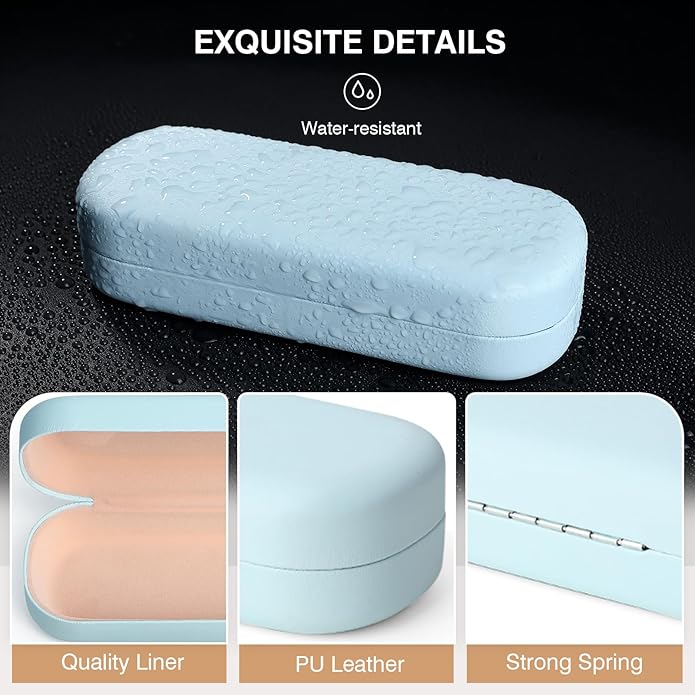 Marvolia Glasses Case Large Hard Shell Eyeglasses Case PU Leather Protective Case for Sunglasses Eyeglasses