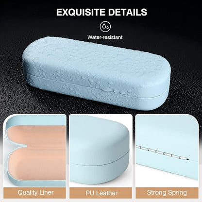 Marvolia Glasses Case Large Hard Shell Eyeglasses Case PU Leather Protective Case for Sunglasses Eyeglasses