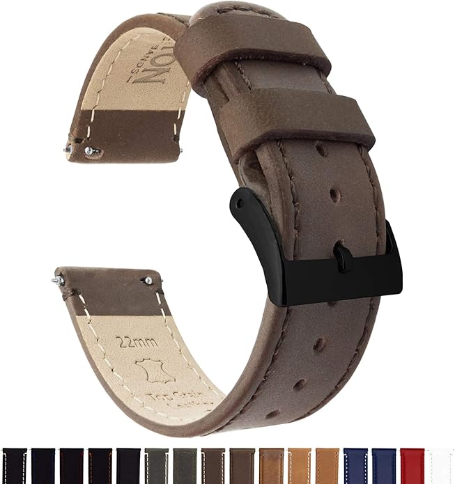 BARTON WATCH BANDS - Top Grain Leather Watch Bands Compatible with Apple Watch Models - 1, 2, 3, 4, 5, 6, 7, 8, 9, 10, SE, Ultra & Ultra 2