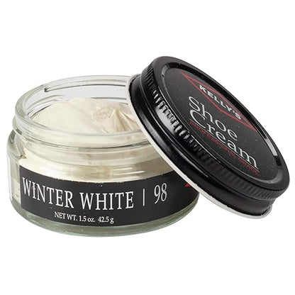 Kelly's Winter White Shoe Polish 1.5 oz - Professional Leather Shoe Cream