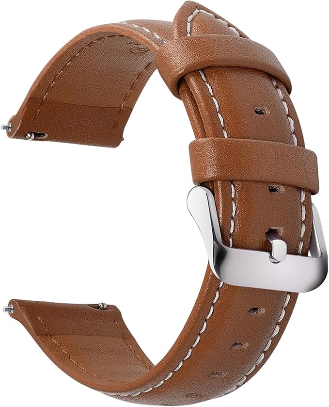 Fullmosa Watch Band, Quick Release Leather Watch Strap for Men Women, Replacement Bands Width 12mm 14mm 16mm 18mm 19mm 20mm 21mm 22mm 24mm