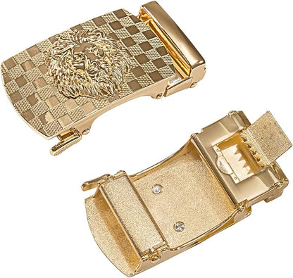 Dubulle Men's Ratchet Belt Gold/Black/Red/Green/Blue/White Automatic Buckle Business Casual Belt Gift - Adjustable Fit