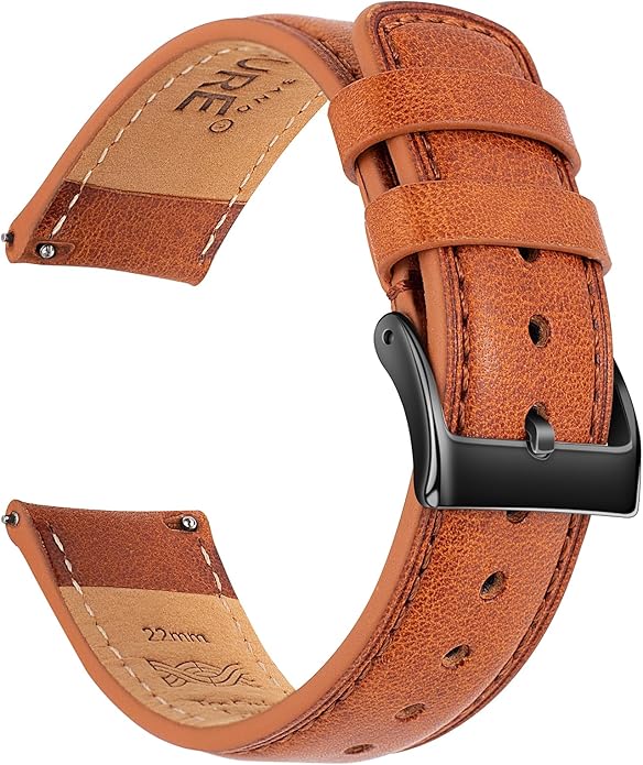 SEURE Quick Release Watch Band,Top Genuine Leather Watch Straps 19mm 20mm 21mm 22mm 24mm for Men and Women