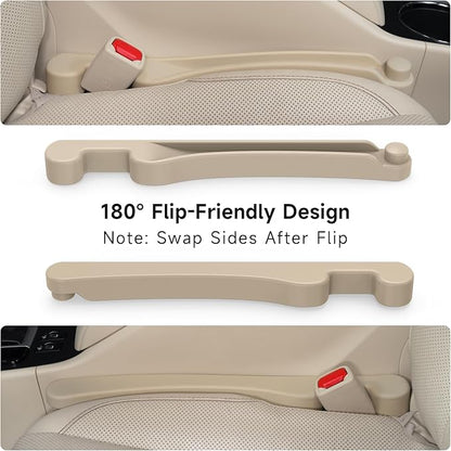 Givifive Car Seat Gap Filler Set of 2, Soft Foam Multifunctional Seat Side Gap Filler with Organizer & Hook Function, 3in1 Gap Stopper Universal Fit Car SUV Truck Fill The Gap Between Seat & Console