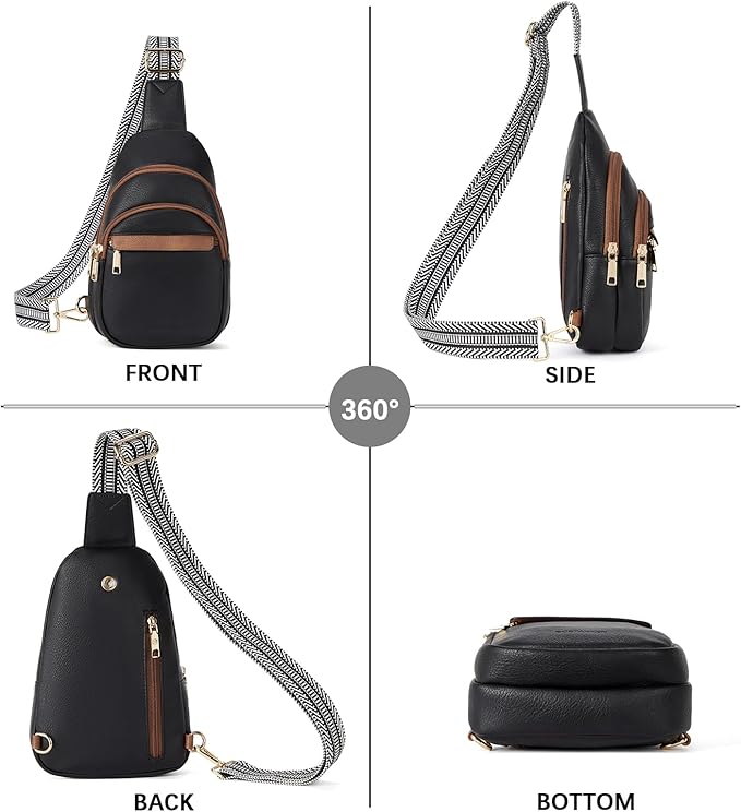 BOSTANTEN Small Sling Bag for Women Leather Crossbody Bags Fanny Pack Chest Bag for Travel