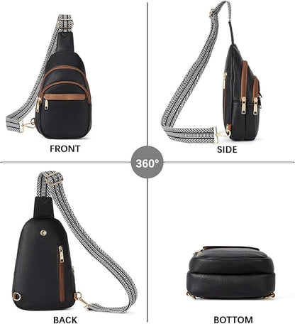 BOSTANTEN Small Sling Bag for Women Leather Crossbody Bags Fanny Pack Chest Bag for Travel