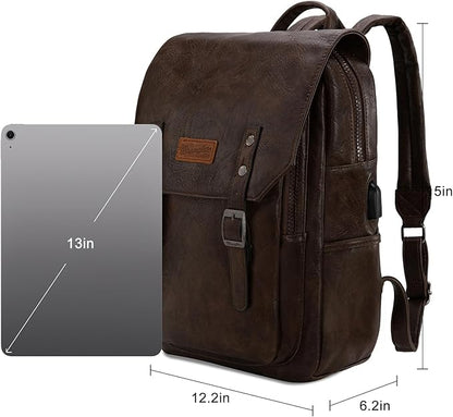 Montana West Wrangler Laptop Backpack with USB Charging Port, Vintage Travel Work College Bookbag for Women Men