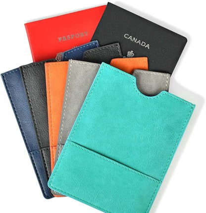 XEYOU Passport Holder Cover - Ultra Slim Premium Vegan Leather Travel Wallet Case Cover (Grey)